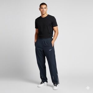 Men's NIKE DRI-FIT sports trousers, black, size M